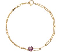 Gold Solitaire Heart Bracelet