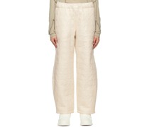 Beige 'YY' Quilted Trousers