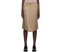 Beige Wrap Midi Skirt