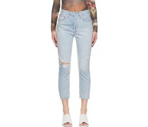 Blue Riley High-Rise Straight Crop Jeans