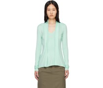Blue Concealed Necklace Blouse
