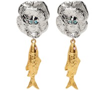 Silver & Gold Lady Fish Earrings