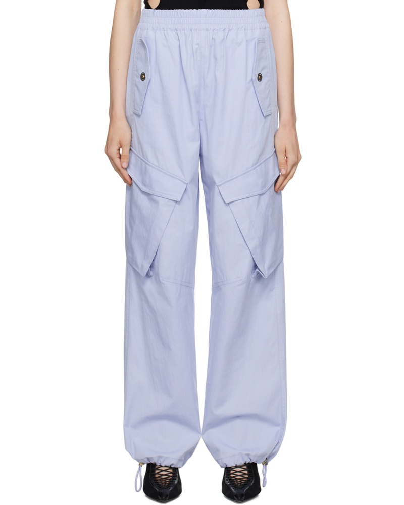 Dion Lee Damen Blue Elasicized Trousers