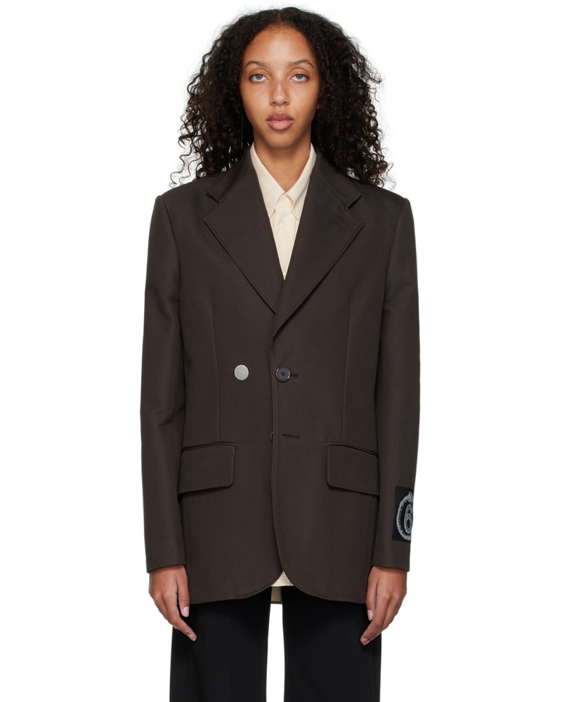 Maison Margiela Damen Brown Single-Breasted Blazer