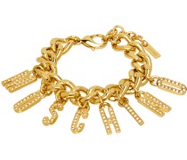 Gold Crystal Curb Chain Bracelet