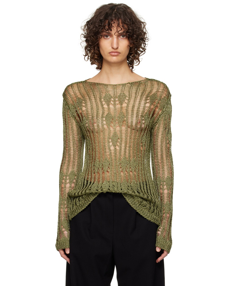 TheOpen Product Damen Khaki Metallic Sweater