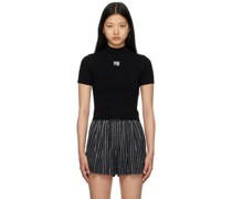Black Mock Neck T-Shirt