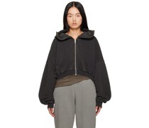 Black Cropped Hoodie