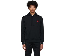 Black Jersey Heart Patch Hoodie