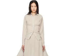 Taupe Plissé Tube Shirt