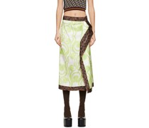 Green Draped Midi Skirt