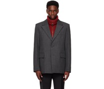 Gray Single Breasted Blazer