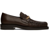 Brown Square Toe Loafers