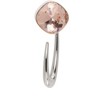 Silver & Orange Oblong Crescent Earring