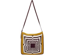 Yellow & Off-White Printed Scarf Tote