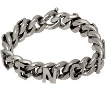 Gunmetal Chain Logo Bracelet