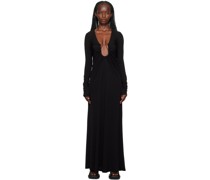 Black Arced Palm Maxi Dress