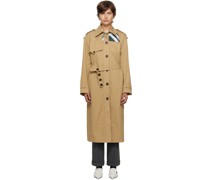 Beige Front Cut Out Trench Coat