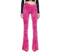 Pink Rolled Flared Lounge Pants
