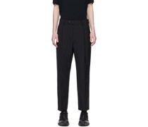 Black One Tuck Trousers