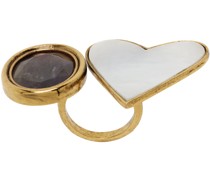 Gold Heart & Stone Ring