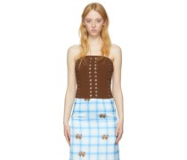 Brown Polyester Bustier