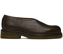Brown Piped Loafers