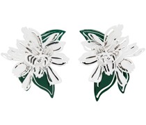 White & Green Gardenia Earrings