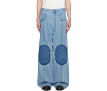 Blue Knee Patch Jeans