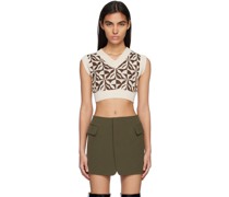Beige V-Neck Vest
