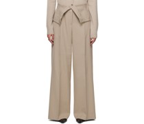 Beige Tailored Trousers
