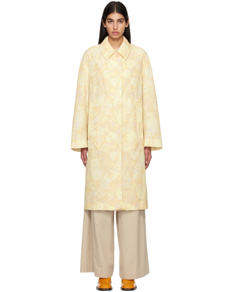 Dries van Noten Damen Off-White Floral Coat