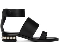 Black Triple-Strap Casati Sandals