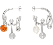 SSENSE Exclusive Silver & Orange Andrew Earrings