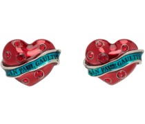 Red & Blue Big Heart Earrings