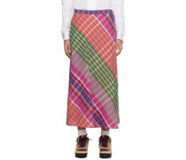 Multicolor Wrap Midi Skirt