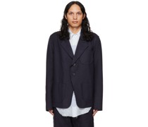 Navy Raw Edge Blazer