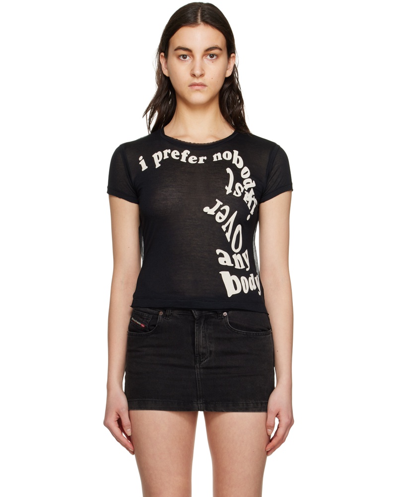 Diesel Damen Black T-Uncutie-Raw T-Shirt
