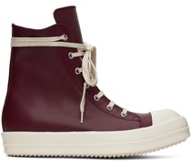 Burgundy Leather High Sneakers