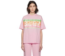 Pink Crazy Letter Label T-Shirt