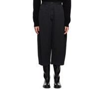 Black Curved Trousers