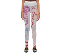 White 'I Love You' Leggings