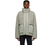 Green Stand Collar Jacket