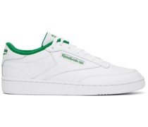 White & Green Club C 85 Sneakers