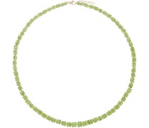 Green Aurora Peridot Faceted Gemstone Necklace