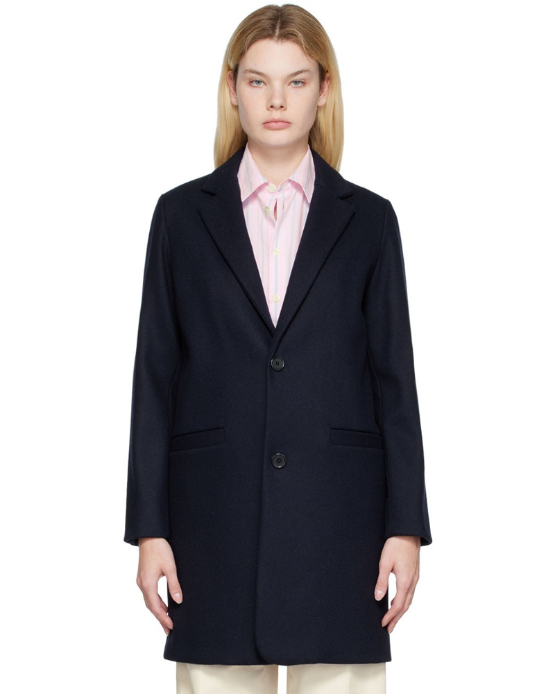 A.P.C. Damen Navy Carver Coat