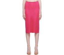 Pink Zip Midi Skirt