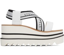 White & Black Sneakelyse Platform Heeled Sandals