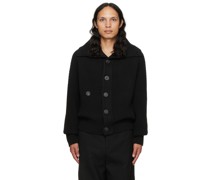 Black Oversized Collar Cardigan