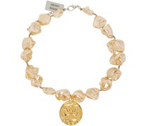 Gold Pearl Pendant Necklace